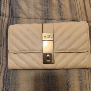GUESS Beige Quilted Clutch